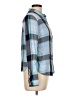 SO 100% Rayon Plaid Blue Long Sleeve Button-Down Shirt Size L - photo 4