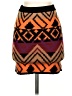 Torn by Ronny Kobo 100% Wool Argyle Aztec Or Tribal Print Orange Wool Skirt Size S - photo 1