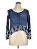 Mudd 100% Rayon Blue Long Sleeve Blouse Size XL - photo 1