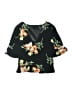 Topshop Floral Black 3/4 Sleeve Blouse Size 2 - photo 2
