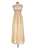 Camellia 100% Polyester Gold Casual Dress Size L - photo 2
