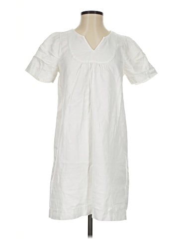 Madewell Denim Popover Swing Dress in Pure White (view 1)