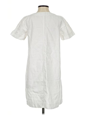 Madewell Denim Popover Swing Dress in Pure White (view 2)