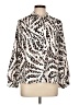 Annabelle 100% Polyester Animal Print Ivory Long Sleeve Blouse Size L - photo 1