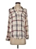 Olivia Grey 100% Rayon Plaid Ivory Long Sleeve Blouse Size S - photo 1