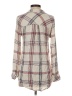Olivia Grey 100% Rayon Plaid Ivory Long Sleeve Blouse Size S - photo 2