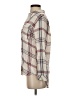 Olivia Grey 100% Rayon Plaid Ivory Long Sleeve Blouse Size S - photo 5