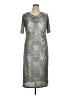 Connected Apparel Metallic Silver Casual Dress Size 14 - photo 1