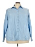 TanJay Blue Long Sleeve Button-Down Shirt Size 24W - photo 1