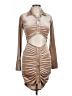 LACAUSA Tan Cocktail Dress Size M - photo 1