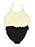 Shape FX Color Block Gold Swimsuit Top Size 22 - photo 1
