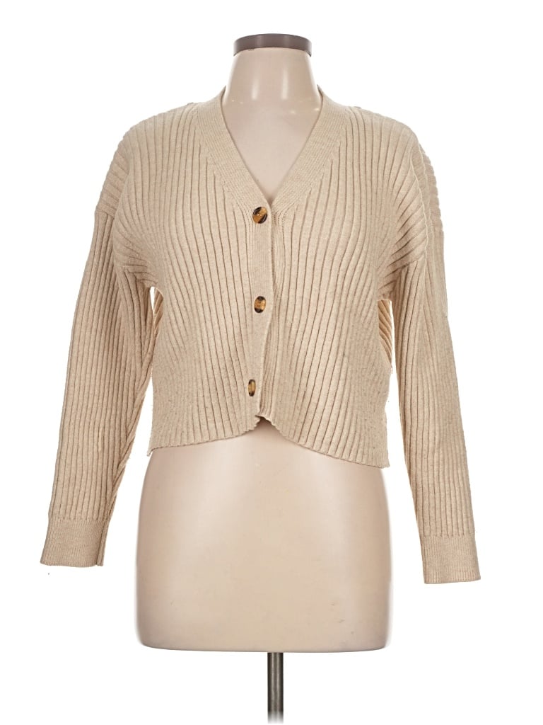 Pre-owned Time And Tru Cardigan Sweater In Tan