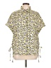 Escada Animal Print Yellow Short Sleeve Blouse Size EU 44 / US 14 - photo 1
