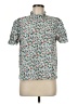 Shein Floral Teal Short Sleeve Blouse Size M - photo 1