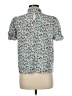 Shein Floral Teal Short Sleeve Blouse Size M - photo 2