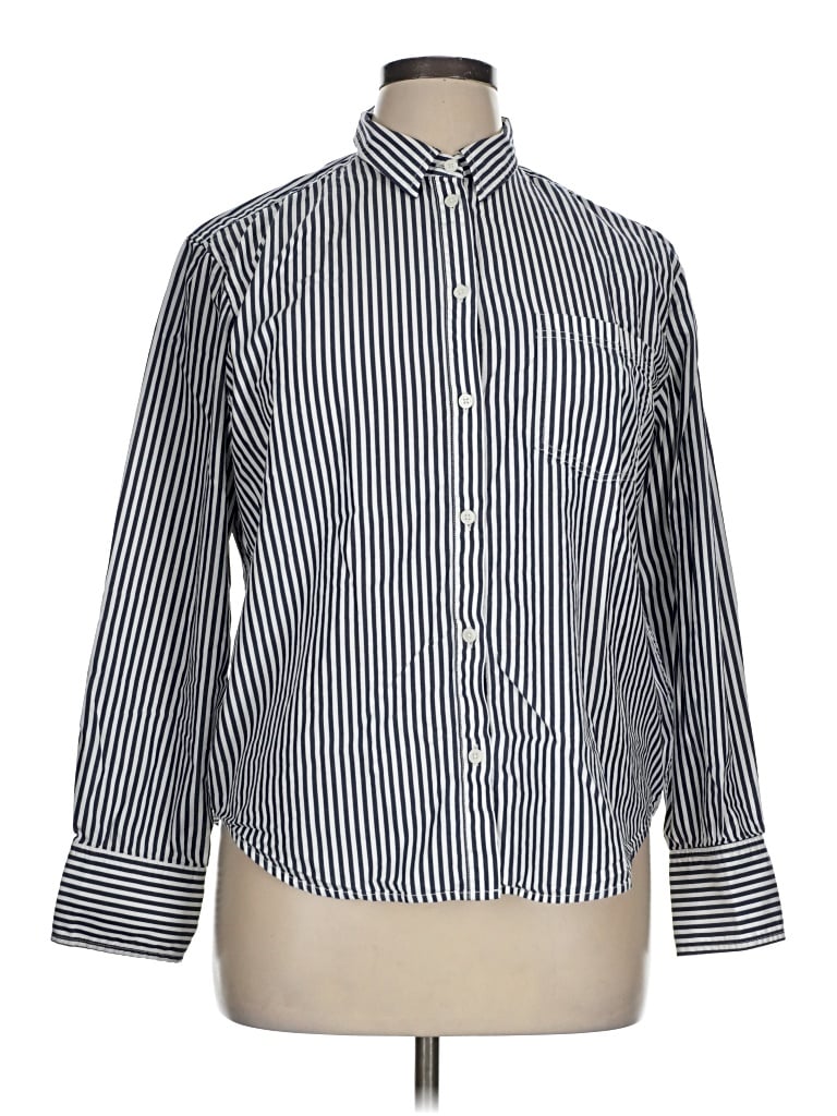 Pre-owned Jcrew Long Sleeve Blouse In Silver