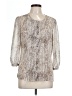 Talbots Metallic Silver 3/4 Sleeve Blouse Size 12 - photo 1