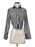 Unbranded 100% Polyester Stripes Gray Long Sleeve Blouse Size XS - photo 1