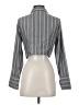 Unbranded 100% Polyester Stripes Gray Long Sleeve Blouse Size XS - photo 2