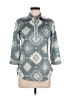 Gretchen Scott Designs Argyle Teal 3/4 Sleeve Blouse Size XS - photo 1
