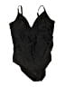 Spiegel Solid Black One Piece Swimsuit Size 24 - photo 1