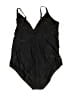 Spiegel Solid Black One Piece Swimsuit Size 24 - photo 2