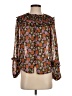 MNG 100% Polyester Brown 3/4 Sleeve Blouse Size 2 - photo 1
