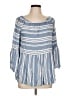 Como Blu 100% Rayon Blue 3/4 Sleeve Blouse Size L - photo 1