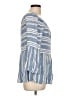 Como Blu 100% Rayon Blue 3/4 Sleeve Blouse Size L - photo 4