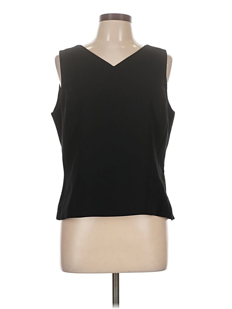 Pre-owned Kasper Sleeveless Top Black V-neck Tops
