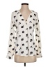 Ann Taylor Floral Ivory Long Sleeve Blouse Size XS - photo 1