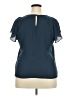 Worthington 100% Polyester Blue Short Sleeve Blouse Size XXL (petite) - photo 2