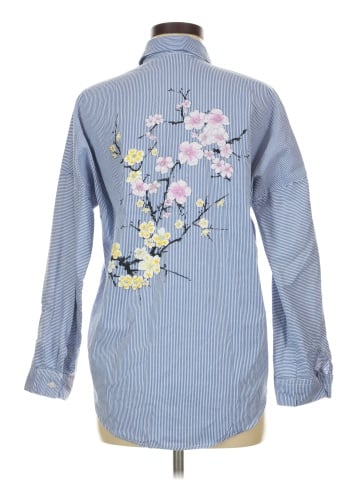 Zara Basic Long Sleeve Button-Down Shirt (view 2)