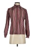 Assorted Brands 100% Polyester Stripes Burgundy Long Sleeve Blouse Size 4 - photo 1