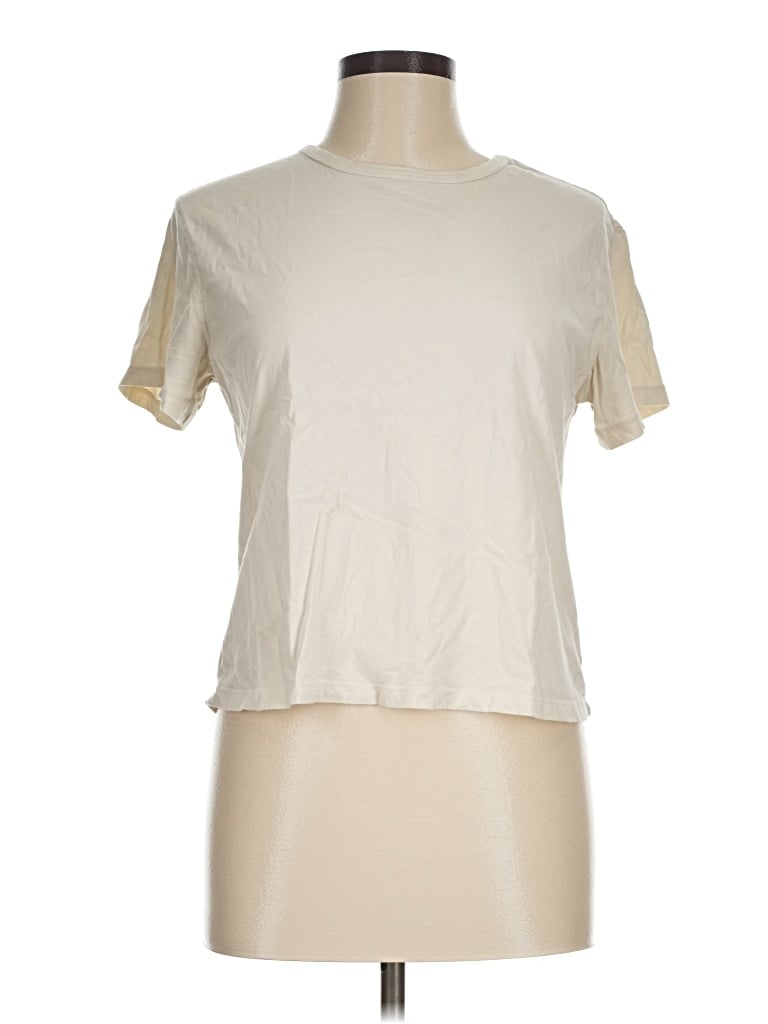 Pre-owned Monrow Short Sleeve T-shirt In Ivory
