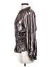 Pookie & Sebastian 100% Polyester Metallic Silver Long Sleeve Blouse Size S - photo 5