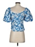 Gestuz 100% Viscose Blue Short Sleeve Blouse Size 4 - photo 2