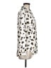 Ann Taylor 100% Polyester Animal Print Ivory Long Sleeve Blouse Size M - photo 4