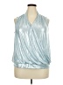 INC International Concepts Metallic Silver Sleeveless Blouse Size 2X - photo 1