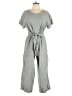 Le Lis Solid Gray Jumpsuit Size L - photo 1