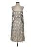 Aidan Mattox 100% Polyester Metallic Silver Cocktail Dress Size 4 - photo 1
