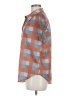 Unbranded 100% Polyester Checkered-gingham Brown Short Sleeve Blouse Size M - photo 5