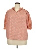 MELLODAY Orange 3/4 Sleeve Button-Down Shirt Size 2X - photo 1