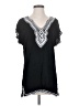 Blue Ginger 100% Rayon Black Short Sleeve Blouse Size S - photo 1