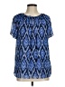 Talbots 100% Polyester Blue Short Sleeve Blouse Size M - photo 1