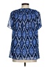 Talbots 100% Polyester Blue Short Sleeve Blouse Size M - photo 2