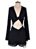 PrettyLittleThing 100% Polyester Solid Black Romper Size 10 - photo 1