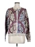 Peruvian Connection 100% Pima Cotton Paisley Silver Cardigan Size M - photo 1