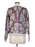 Peruvian Connection 100% Pima Cotton Paisley Silver Cardigan Size M - photo 2