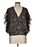 Unbranded 100% Polyester Black Short Sleeve Blouse Size L - photo 1